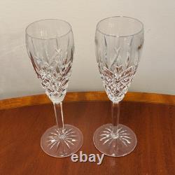 Vintage Set of 2 WATERFORD CRYSTAL Araglin Champagne Flutes Wine Glasses IRELAND