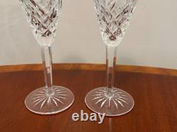 Vintage Set of 2 WATERFORD CRYSTAL Araglin Champagne Flutes Wine Glasses IRELAND