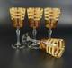 Vintage Set of 4- Crystalleria Fumo Made in Italy Wine Glasses 8