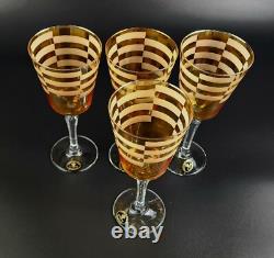 Vintage Set of 4- Crystalleria Fumo Made in Italy Wine Glasses 8