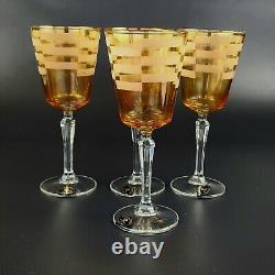 Vintage Set of 4- Crystalleria Fumo Made in Italy Wine Glasses 8