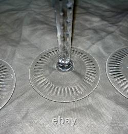 Vintage Set of 5 Lausitzer Hock Wine Glasses Cut to Clear Crystal Germany 1950's