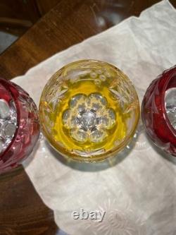 Vintage Set of 5 Lausitzer Hock Wine Glasses Cut to Clear Crystal Germany 1950's