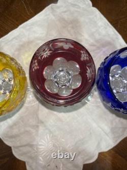 Vintage Set of 5 Lausitzer Hock Wine Glasses Cut to Clear Crystal Germany 1950's