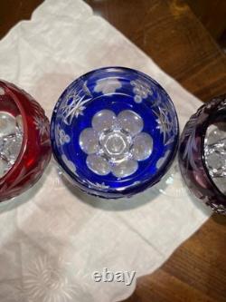 Vintage Set of 5 Lausitzer Hock Wine Glasses Cut to Clear Crystal Germany 1950's