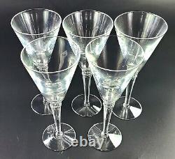 Vintage Set of 5 Lenox Hancock Pattern Wine Glasses Conical Shape Rare