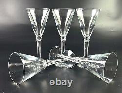 Vintage Set of 5 Lenox Hancock Pattern Wine Glasses Conical Shape Rare
