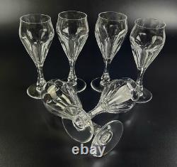 Vintage Set of 6 7.5 Stunning Crystal Wine Glasses Bubble in Stem