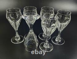Vintage Set of 6 7.5 Stunning Crystal Wine Glasses Bubble in Stem