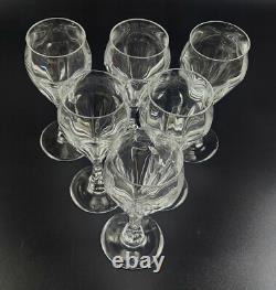 Vintage Set of 6 7.5 Stunning Crystal Wine Glasses Bubble in Stem