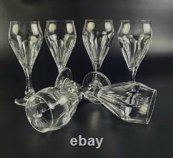 Vintage Set of 6 7.5 Stunning Crystal Wine Glasses Bubble in Stem