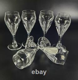 Vintage Set of 6 7.5 Stunning Crystal Wine Glasses Bubble in Stem