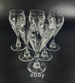 Vintage Set of 6 7.5 Stunning Crystal Wine Glasses Bubble in Stem