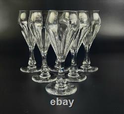 Vintage Set of 6 7.5 Stunning Crystal Wine Glasses Bubble in Stem