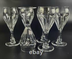 Vintage Set of 6 7.5 Stunning Crystal Wine Glasses Bubble in Stem