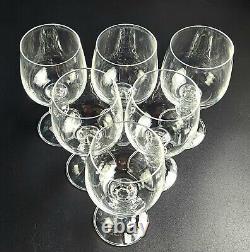 Vintage Set of 6 Claudia by Bohemia Wine Glasses 5 3/4 Tall
