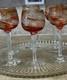 Vintage Set of 6 Cut-to-Clear Crystal Wine Glasses Amber Orange MCM Roemer