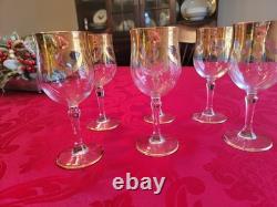 Vintage Set of 6 Medici Wine Glasses Arte Italica 24k Gold Trim