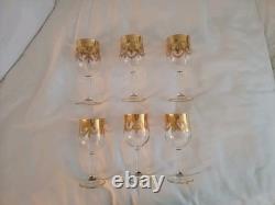 Vintage Set of 6 Medici Wine Glasses Arte Italica 24k Gold Trim