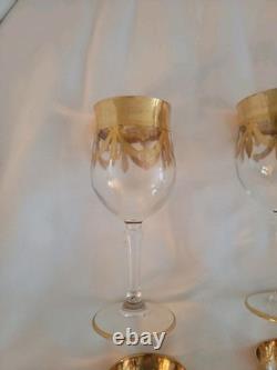 Vintage Set of 6 Medici Wine Glasses Arte Italica 24k Gold Trim