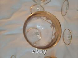 Vintage Set of 6 Medici Wine Glasses Arte Italica 24k Gold Trim