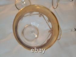 Vintage Set of 6 Medici Wine Glasses Arte Italica 24k Gold Trim