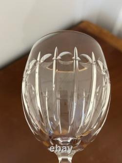 Vintage Set of 6 WATERFORD CRYSTAL Grenville Gold Rimmed 8 Wine Goblets/Glasses