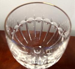 Vintage Set of 6 WATERFORD CRYSTAL Grenville Gold Rimmed 8 Wine Goblets/Glasses