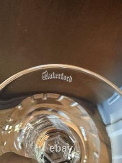 Vintage Set of 6 WATERFORD CRYSTAL Grenville Gold Rimmed 8 Wine Goblets/Glasses