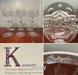 Vintage Set of 6 WATERFORD CRYSTAL Kenmare Hocks Goblets/Wine Glasses IRELAND