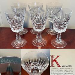 Vintage Set of 6 WATERFORD CRYSTAL Kylemore Water Goblets/Wine Glasses IRELAND