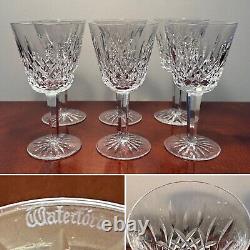 Vintage Set of 6 WATERFORD CRYSTAL Lismore 5-7/8 Claret Wine Glasses IRELAND