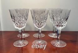 Vintage Set of 6 WATERFORD CRYSTAL Lismore 5-7/8 Claret Wine Glasses IRELAND