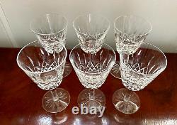 Vintage Set of 6 WATERFORD CRYSTAL Lismore 5-7/8 Claret Wine Glasses IRELAND