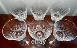 Vintage Set of 6 WATERFORD CRYSTAL Lismore 5-7/8 Claret Wine Glasses IRELAND