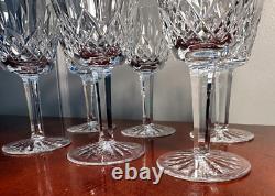 Vintage Set of 6 WATERFORD CRYSTAL Lismore 5-7/8 Claret Wine Glasses IRELAND