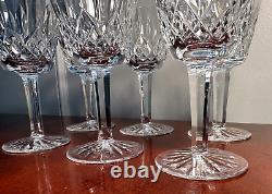 Vintage Set of 6 WATERFORD CRYSTAL Lismore 5-7/8 Claret Wine Glasses IRELAND