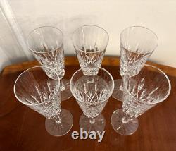 Vintage Set of 6 WATERFORD CRYSTAL Lismore Champagne Flutes Wine Glasses IRELAND