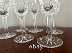 Vintage Set of 6 WATERFORD CRYSTAL Lismore Champagne Flutes Wine Glasses IRELAND
