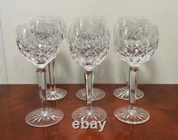 Vintage Set of 6 WATERFORD CRYSTAL Lismore Hocks Goblets/Wine Glasses IRELAND