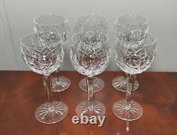 Vintage Set of 6 WATERFORD CRYSTAL Lismore Hocks Goblets/Wine Glasses IRELAND