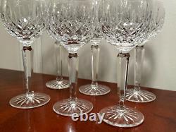 Vintage Set of 6 WATERFORD CRYSTAL Lismore Hocks Goblets/Wine Glasses IRELAND