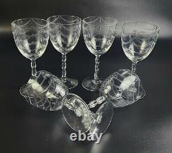 Vintage Set of 6- Water/Wine Regency Clear (Stem 6012) by Fostoria