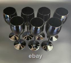 Vintage- Set of 7 Elegance Elegant Midnight Black by MIKASA Wine Glasses