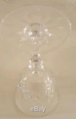 Vintage Set of 8 Galway Irish Clear Cut Glass Crystal Wine Glass Goblets Ireland