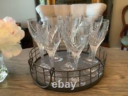 Vintage Set of 8 Lenox Crystal DEBUT Wine Glasses, Collectible Stemware, Clear C