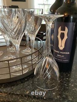 Vintage Set of 8 Lenox Crystal DEBUT Wine Glasses, Collectible Stemware, Clear C