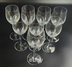 Vintage Set of 8 RGS17 by Rogaska Wine Glasses Marked 7 3/4