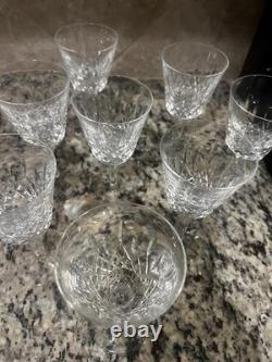 Vintage Set of 8 WATERFORD CRYSTAL Lismore 5-7/8 Claret Wine Glasses IRELAND