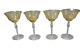 Vintage Set of Four Light Amber Yellow Versailles Fostoria Wine Glasses 6''High